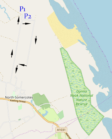 How to get to Donna Nook Map showing how to get to Donna Nook